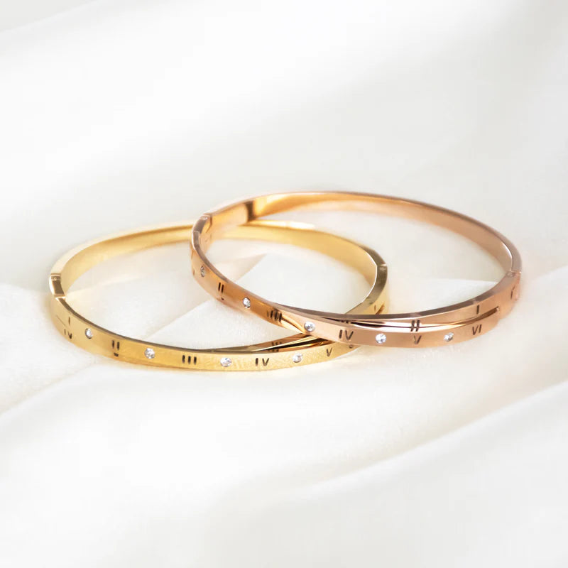 Roman Numeral Crystal Bangles