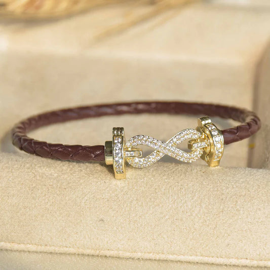 Braided Leather Infinity Bracelet