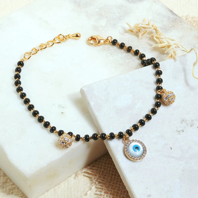 Evil Eye Mangalsutra Bracelet – Symbol of Love and Protection